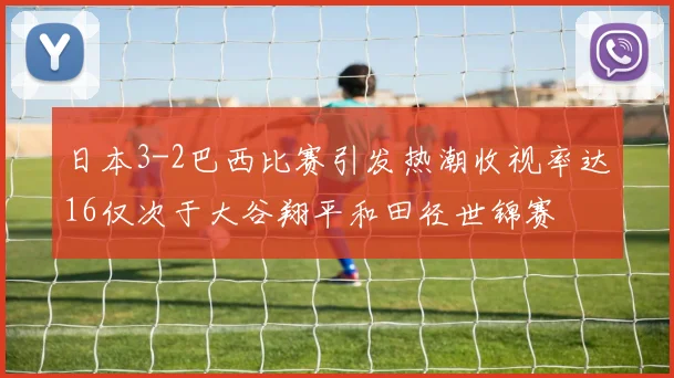 日本3-2巴西比赛引发热潮收视率达16仅次于大谷翔平和田径世锦赛